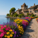 découvrez yvoire, le plus beau village de france en haute-savoie, niché au bord du léman. flânez le long de ses quais fleuris, admirez ses paysages pittoresques et plongez dans l'atmosphère de ce charmant village médiéval.