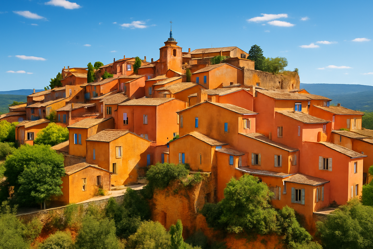 découvrez roussillon, classé parmi les plus beaux villages de france, perché sur ses carrières de couleur ocres dans le vaucluse. admirez ses paysages époustouflants, ses ruelles pittoresques et sa richesse culturelle qui en font une destination incontournable.