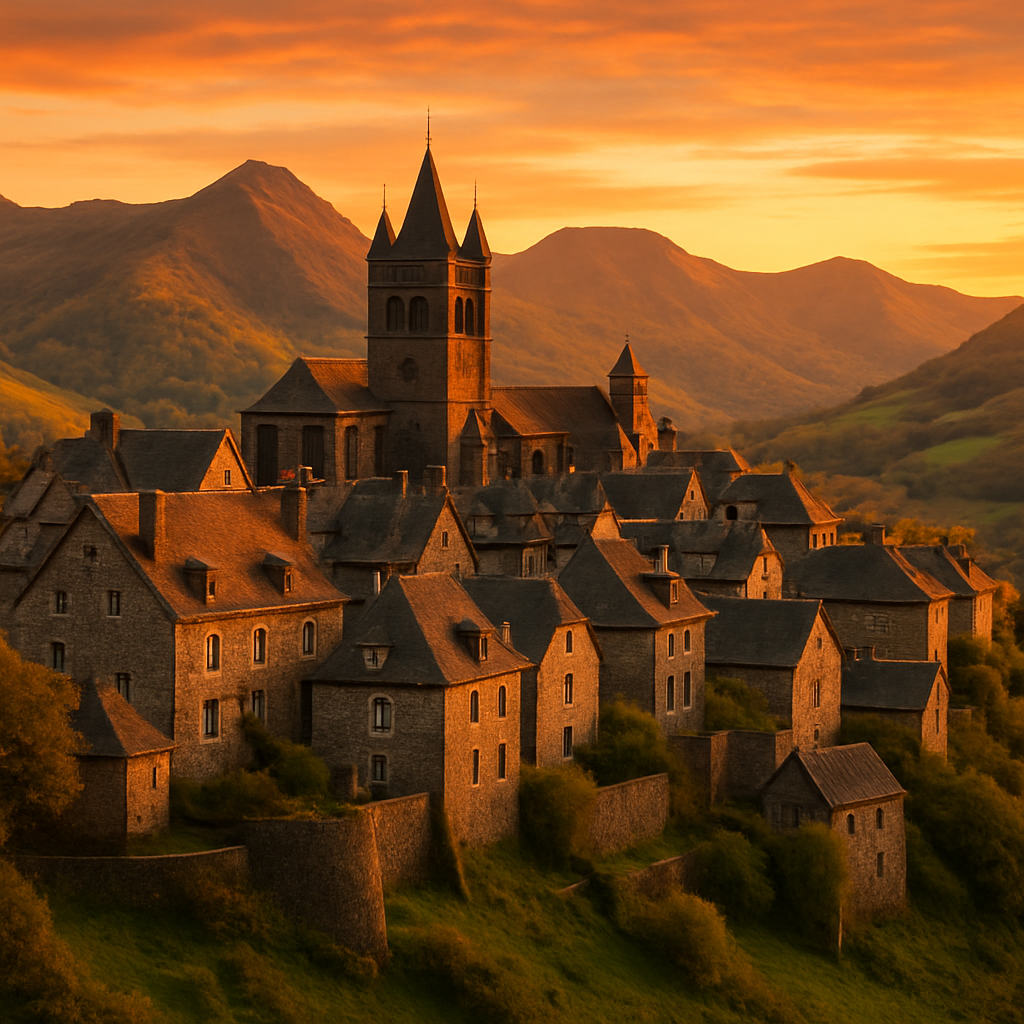 découvrez salers, l'un des plus beaux villages de france, perché au sommet d'un volcan éteint dans le cantal. ses ruelles pittoresques, son patrimoine riche et ses paysages à couper le souffle en font une destination incontournable pour les amoureux de nature et de culture.