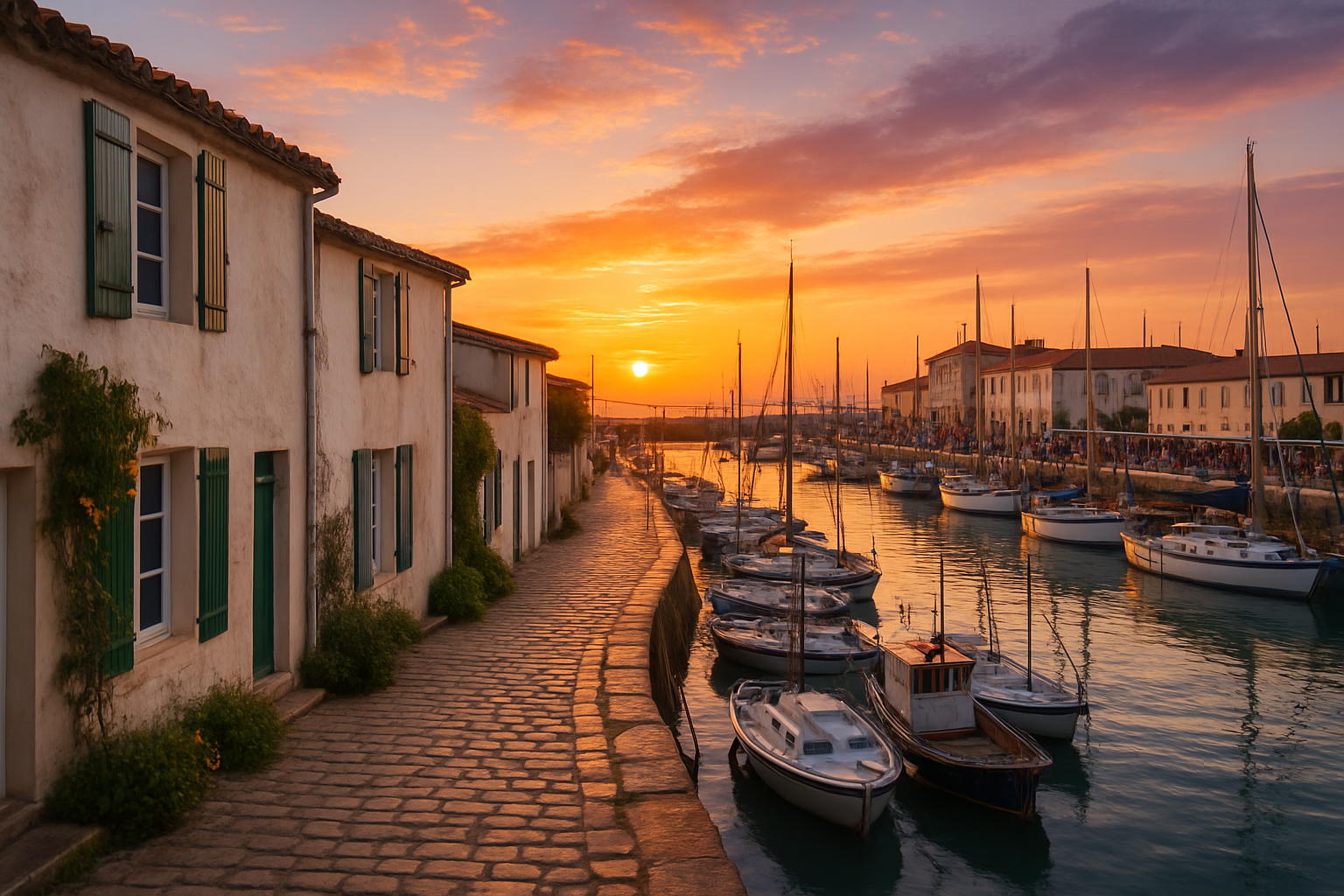 découvrez la flotte, le plus beau village de france sur l'île de ré. ses ruelles idylliques, ses maisons blanches et son port animé vous offriront une expérience inoubliable au cœur de la beauté naturelle.